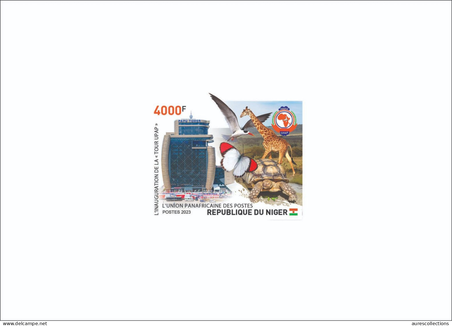 NIGER 2023 - DELUXE PROOF - UPAP PAPU TANZANIA TOUR - TURTLES TURTLE GIRAFFE BUTTERFLY - JOINT ISSUE - LUXE MNH - Girafes