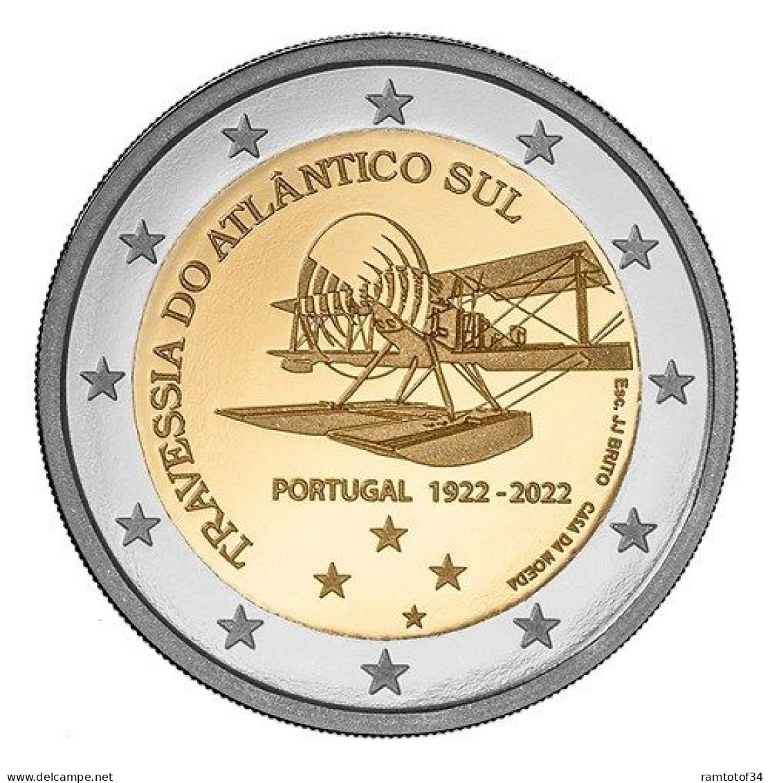 2022 PORTUGAL - 2 Euros Commémorative BU - Traversée Atlantique Sud - Portogallo