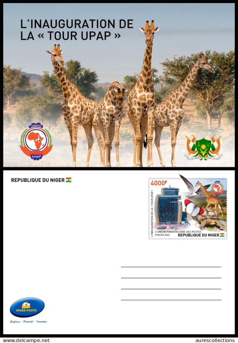 NIGER 2023 - STATIONERY CARD - UPAP PAPU TANZANIA TOUR - TURTLES TURTLE GIRAFFE BUTTERFLY - JOINT ISSUE - Joint Issues