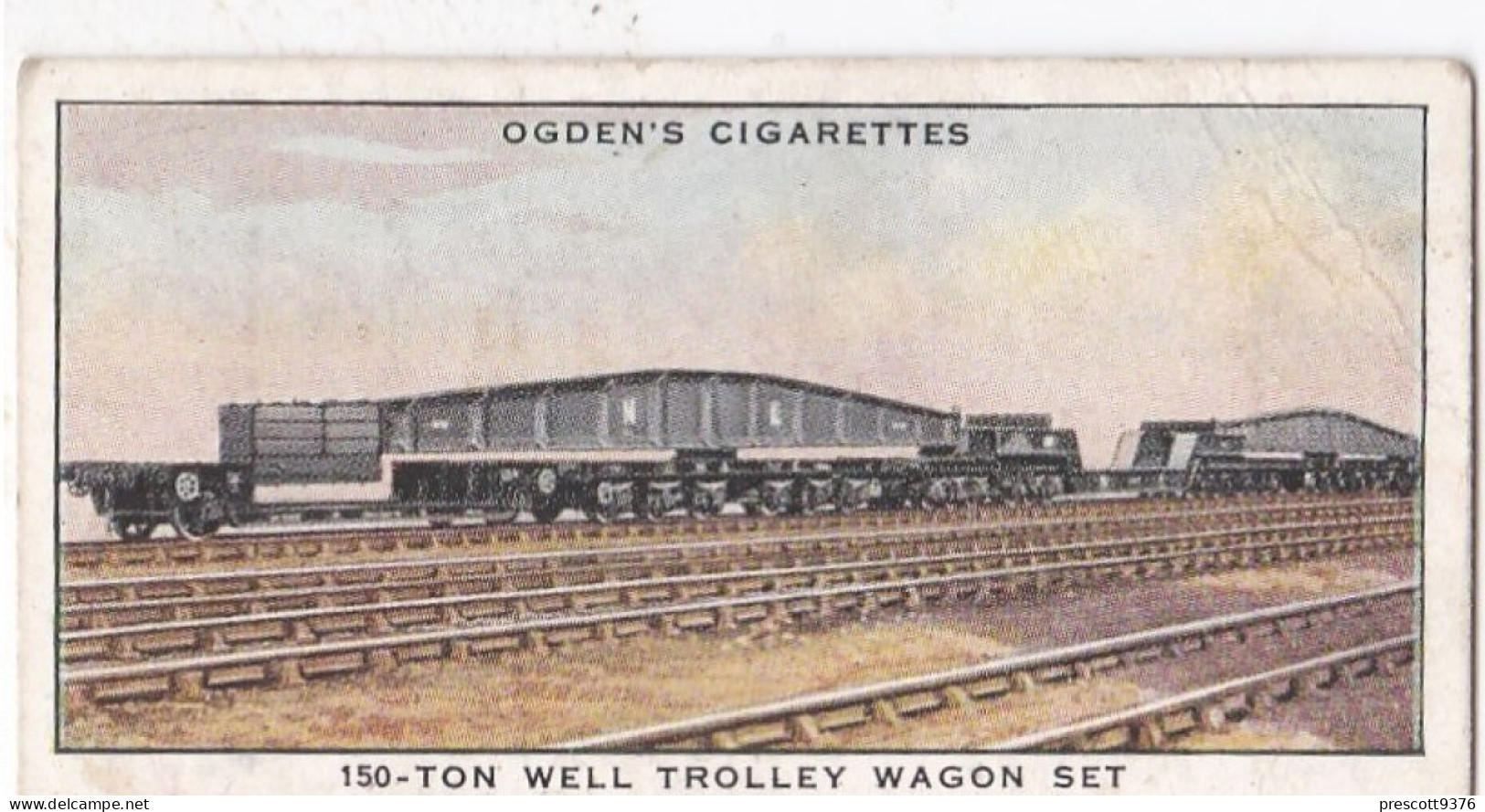 Modern Railways 1936 - Ogdens Cigarette Card - 38 15 Ton Well Trolley Wagon Set - Ogden's