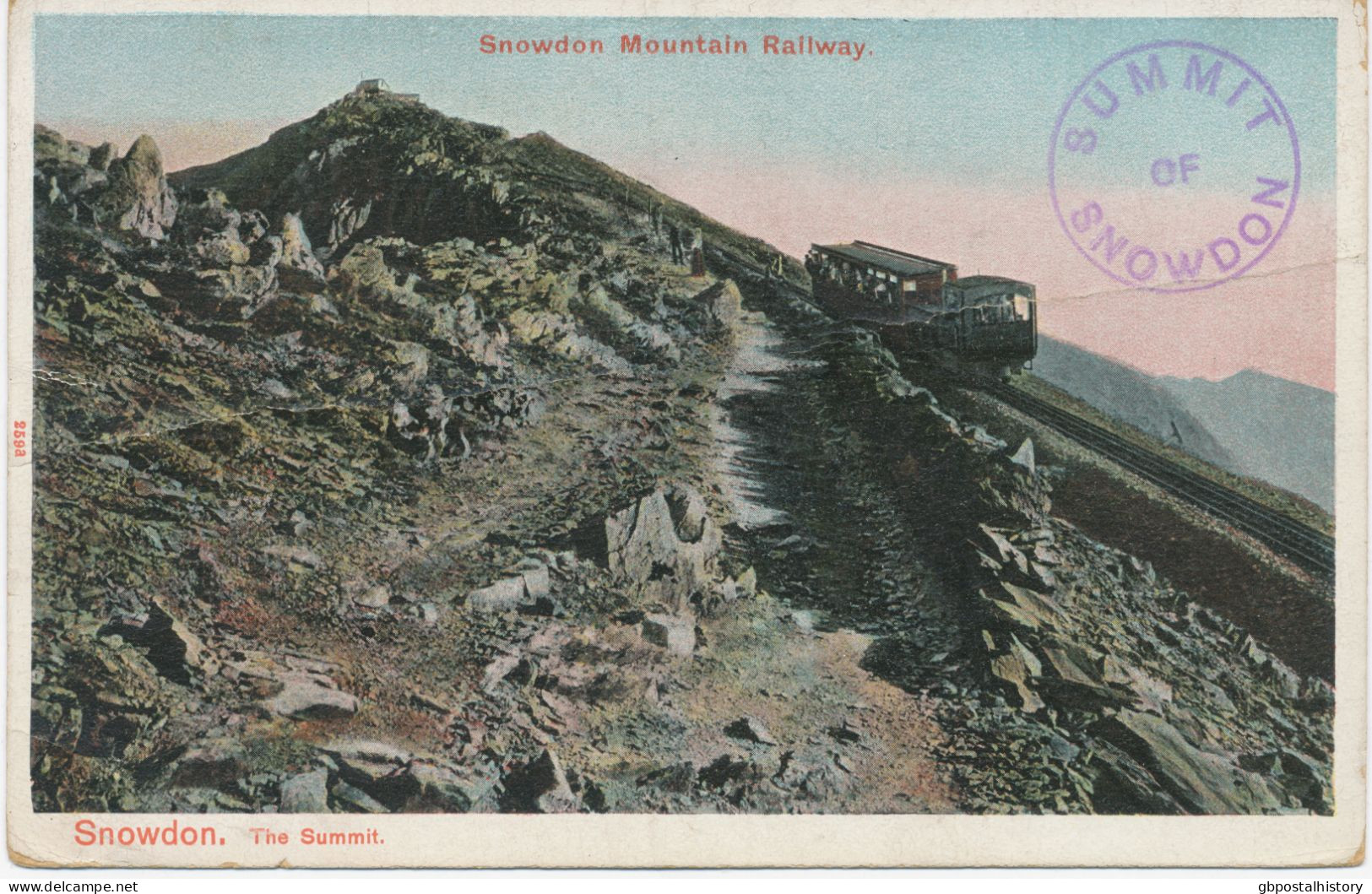 GB VILLAGE POSTMARKS CDS LLANBERIS (Caernarvonshire) 21mm + SUMMIT OF SNOWDON Cachet On Creased Pc Snowdon Mountain Rail - Storia Postale
