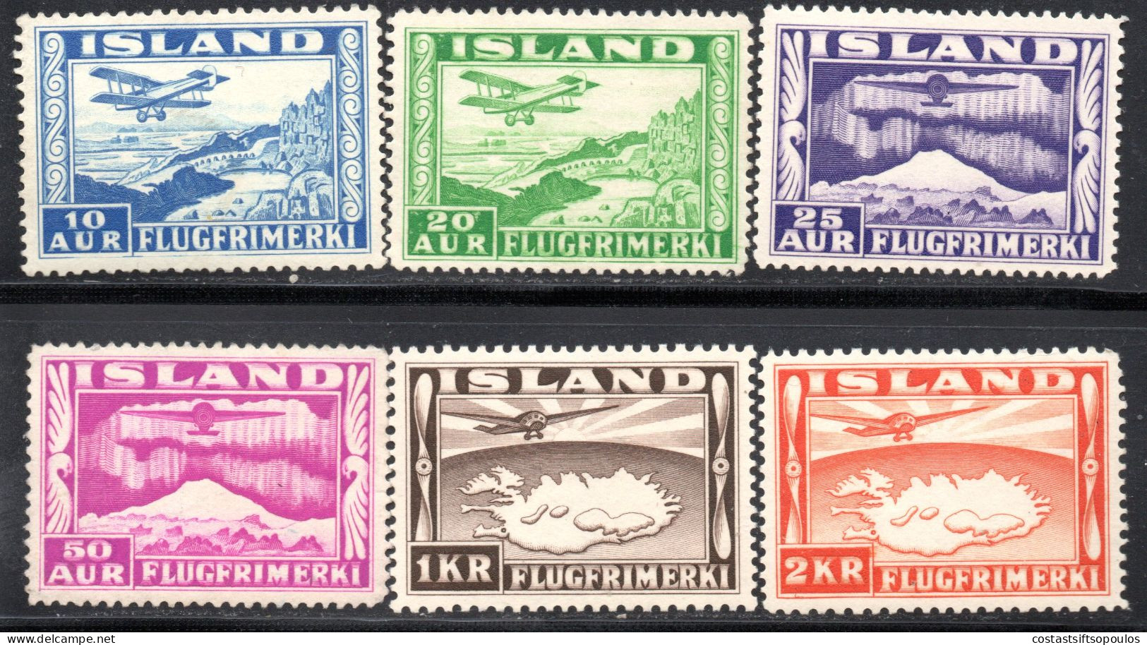 2288. ISLAND. 1934 AIR # 15-20 MNH - Poste Aérienne