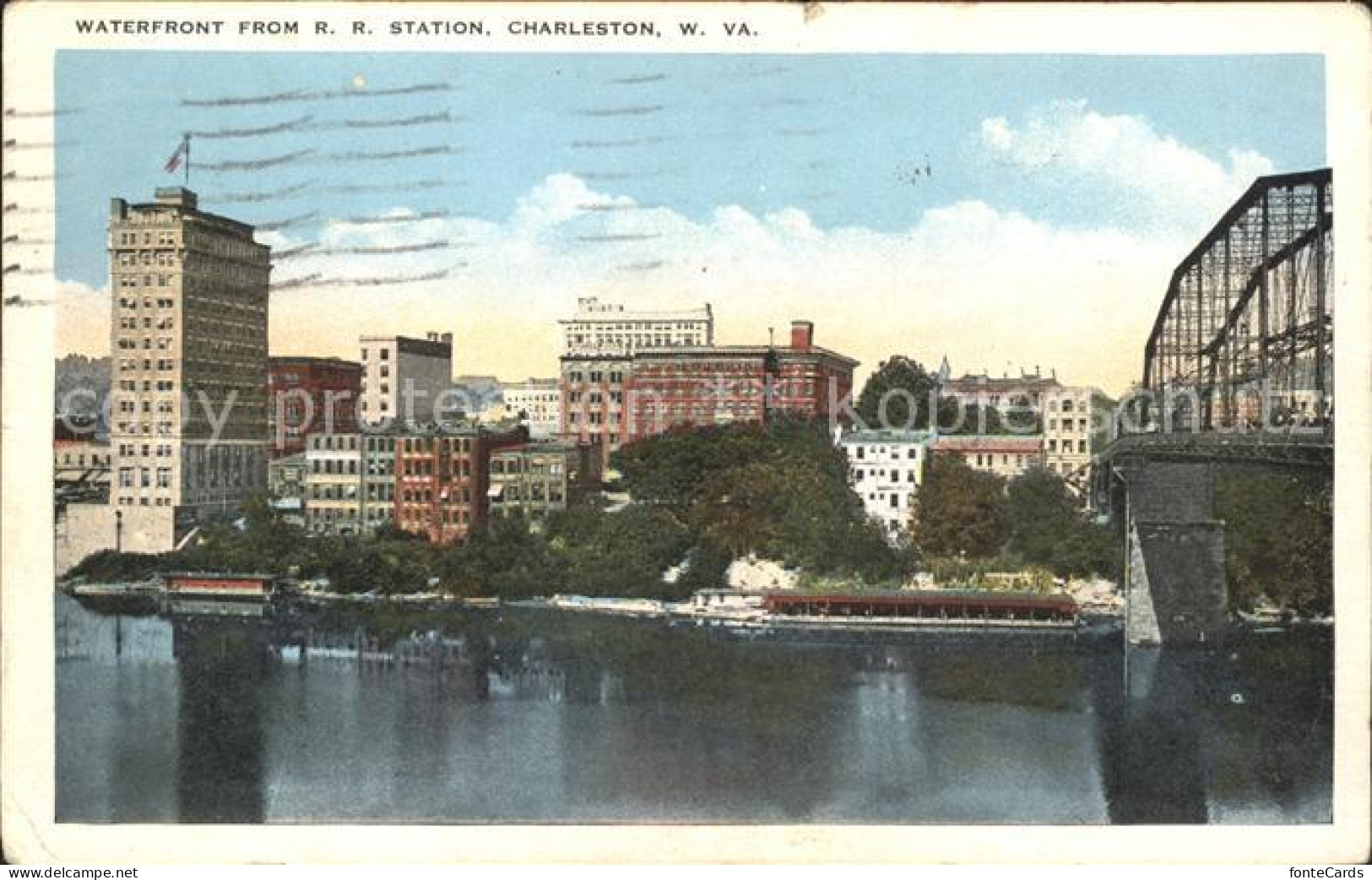 11700847 Charleston_West_Virginia Waterfront From Railroad Station - Andere & Zonder Classificatie