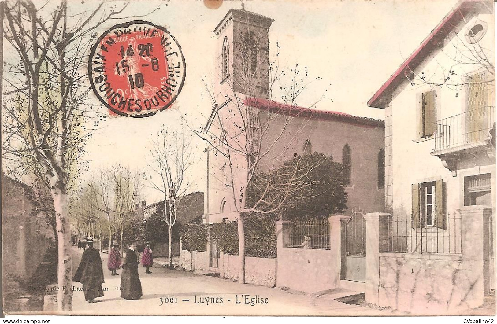 LUYNES (13) L'Eglise En 1910 (Petite Animation) - Luynes