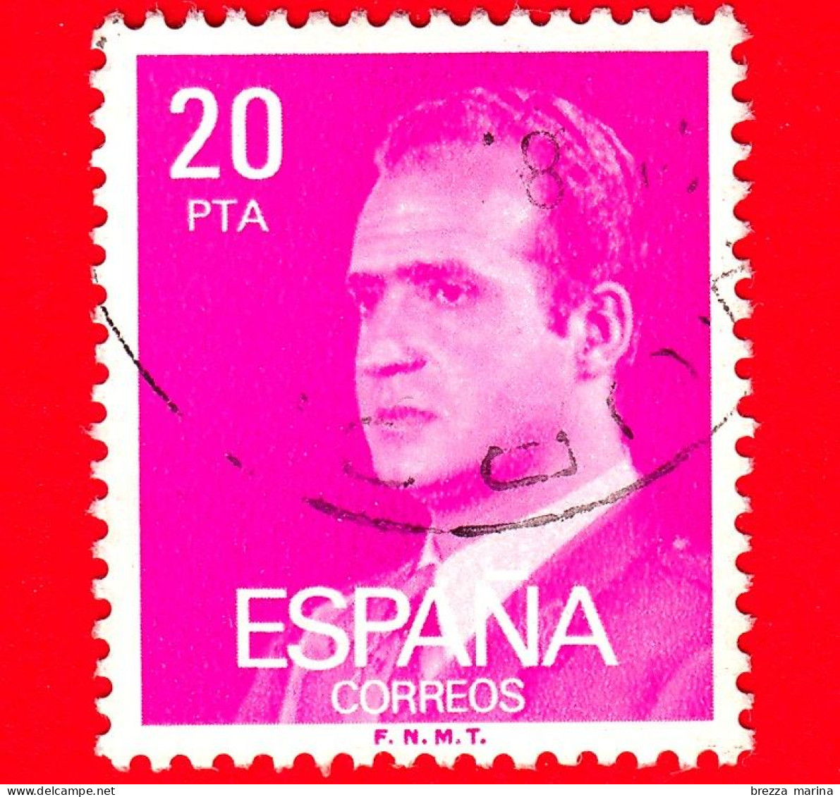 SPAGNA - Usato - 1983 -  Ritratto A Mezzo Busto Del Re Juan Carlos I (1976-1984) (volta A Sinistra) - 20 Pta - Oblitérés