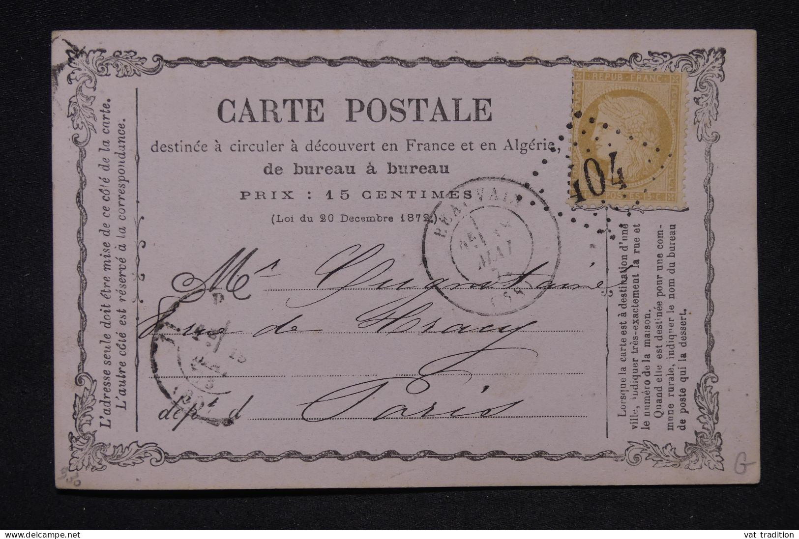 FRANCE - Carte Précurseur De Beauvais Pour Paris  - L 149124 - Vorläufer