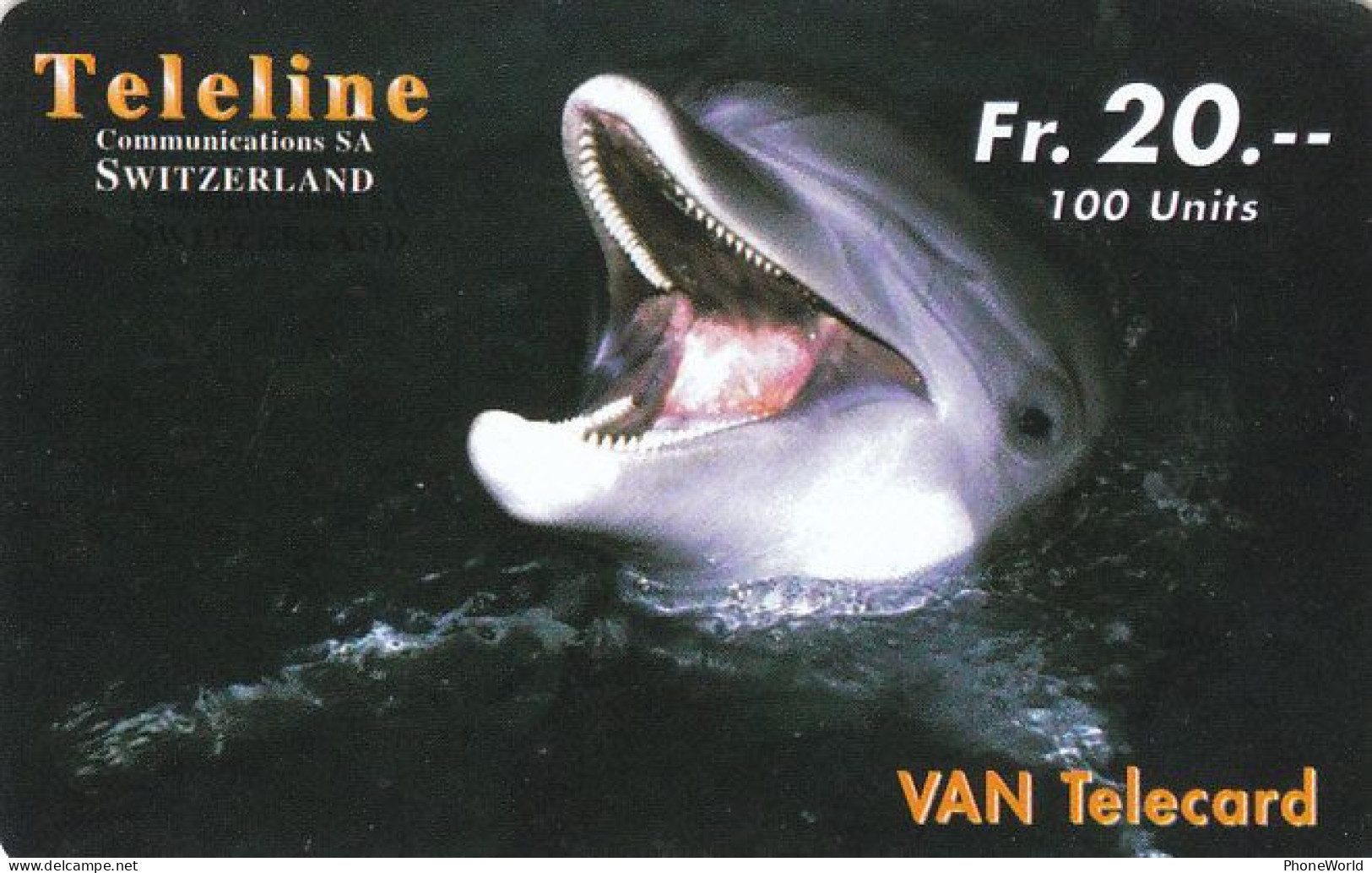 Swiss, Teleline  Van TC  Fr.20 '98, Dolphin, 1623/2500 - Suisse