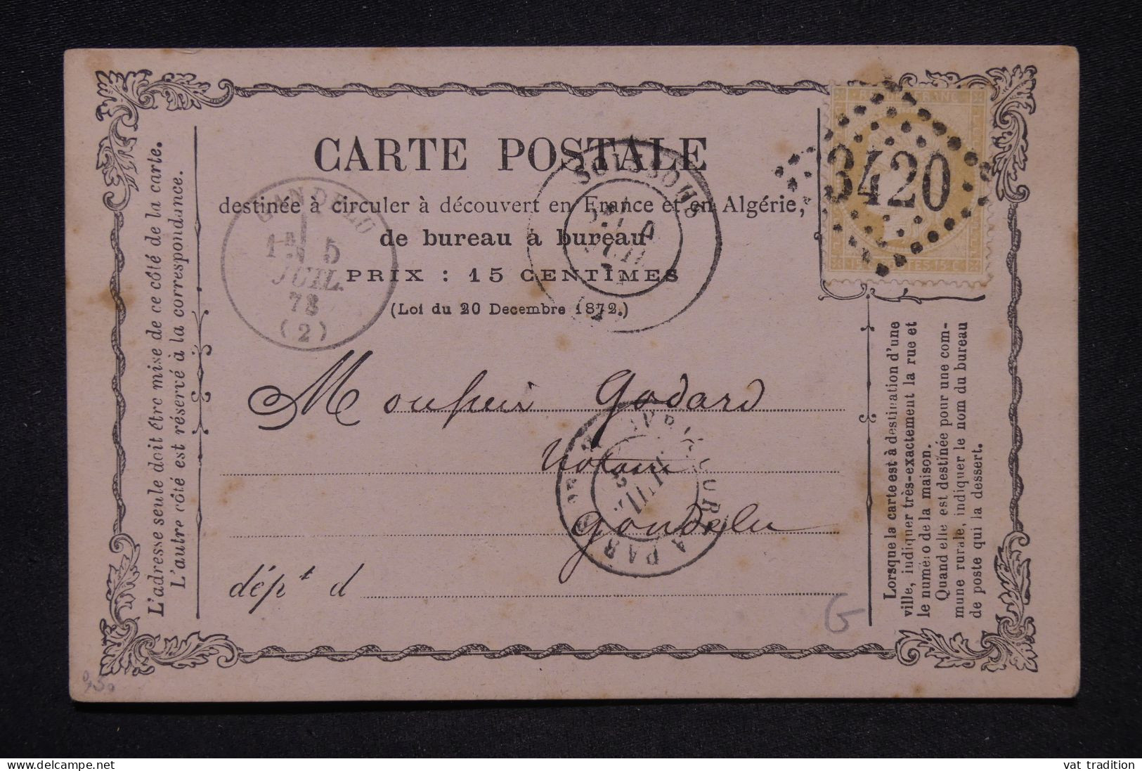 FRANCE - Carte Précurseur De Soissons  Pour Gandelu  - L 149125 - Cartoline Precursori