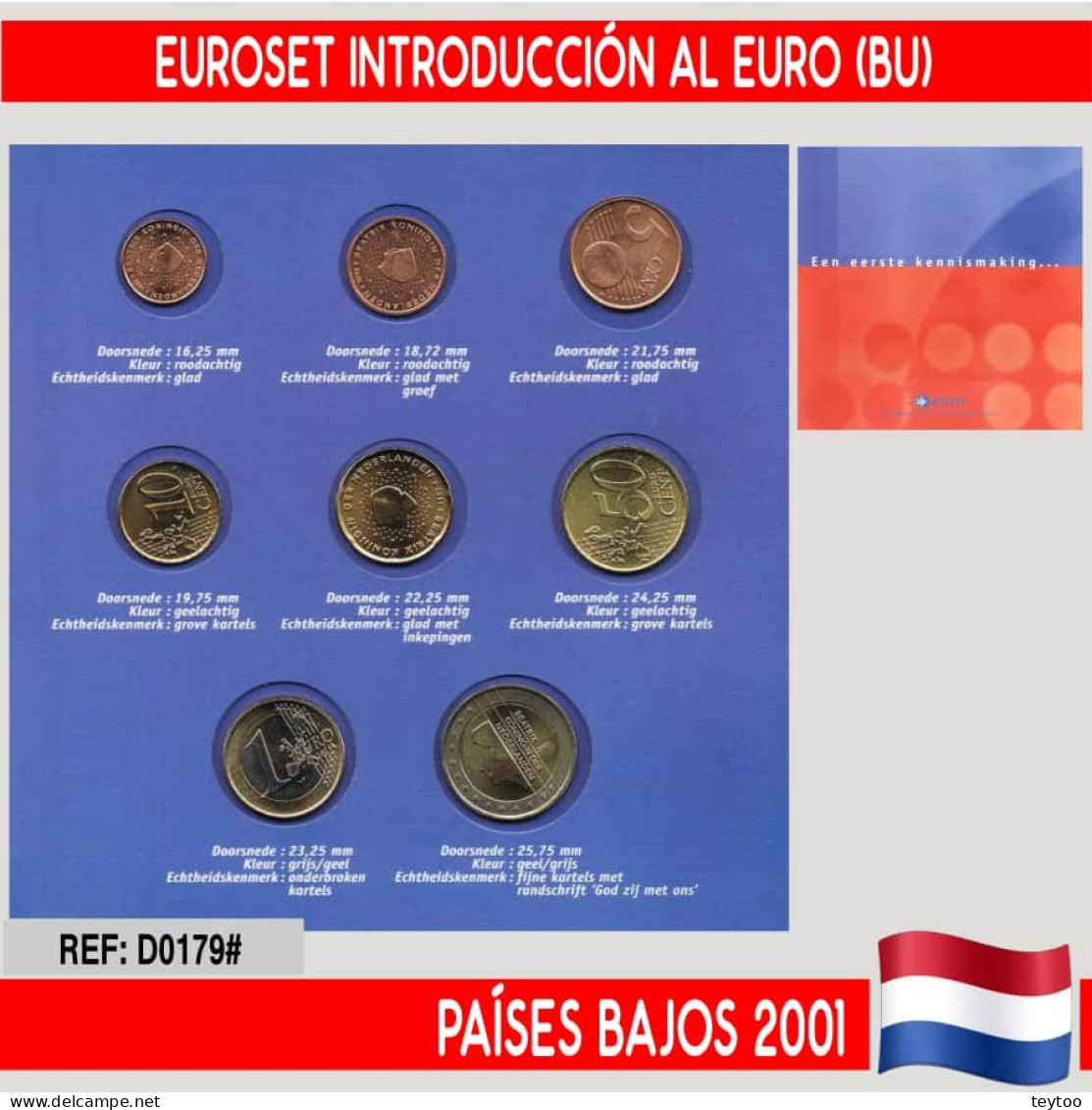 D0179# Países Bajos 2001. Set Introducción Al Euro (UNC) - Niederlande