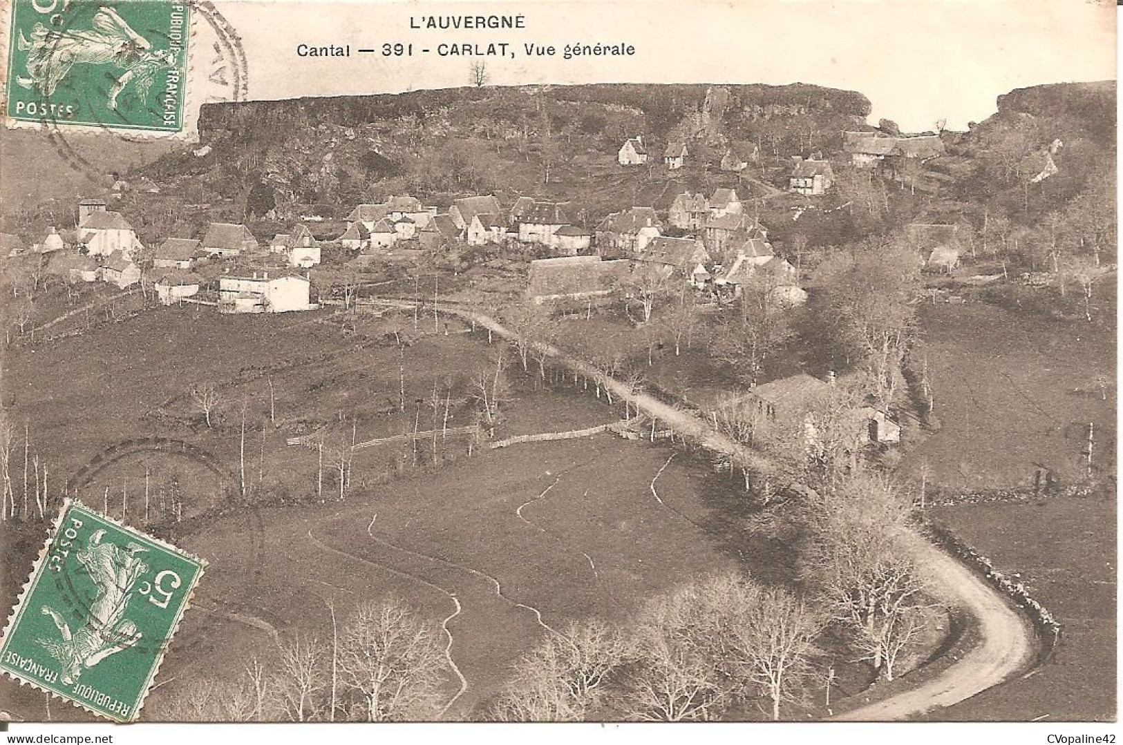 CARLAT (15) Vue Générale Du Village En 1910 - Carlat