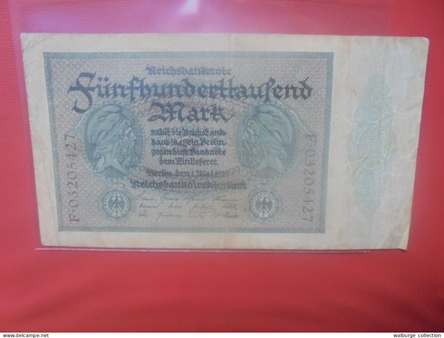 Reichsbanknote 500.000 Mark 1923 Lettre "F" Circuler (B.32) - 500.000 Mark