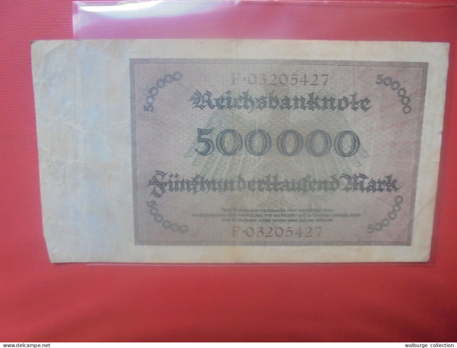 Reichsbanknote 500.000 Mark 1923 Lettre "F" Circuler (B.32) - 500.000 Mark