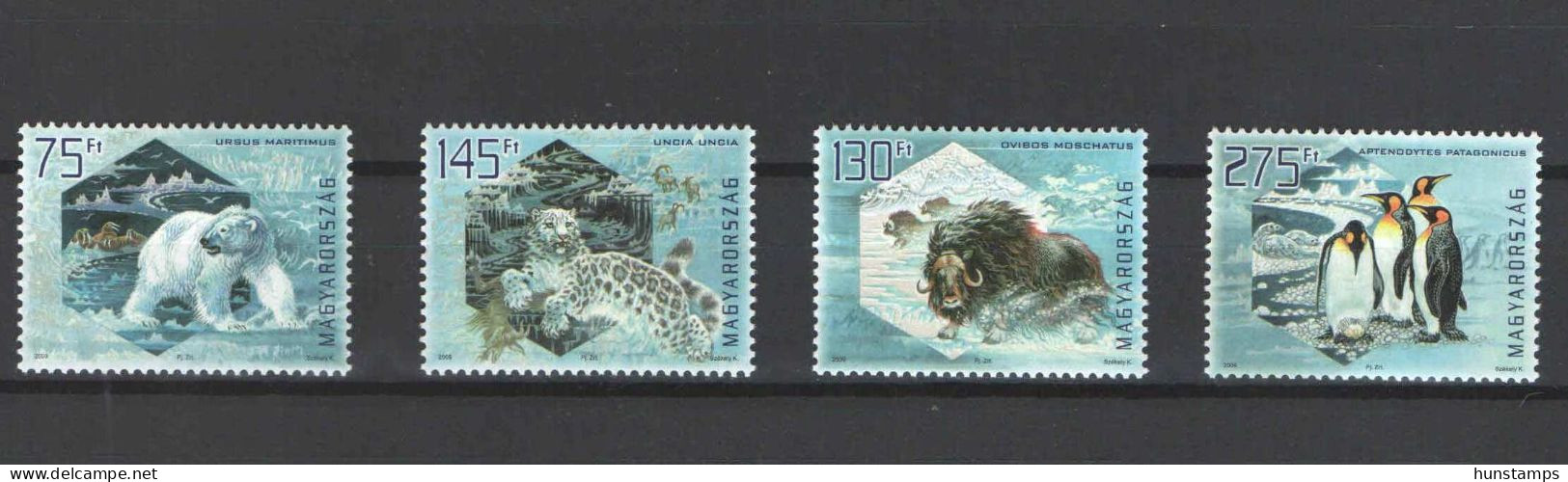 Hungary 2009. Preserve The Polar Regions And Glaciers Animals Set TYPE 1.NORMAL MNH (**) Michel: 5334-5337 I. - Neufs