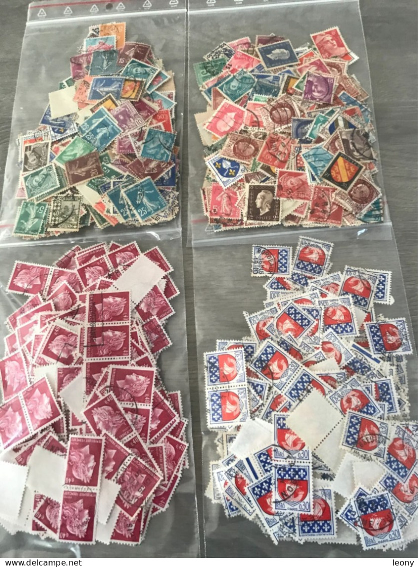 20  PAQUETS De 500 TIMBRES  (chacun)  De FRANCE - OBLITERES -  Soit  10 000  TIMBRES - Lots & Kiloware (min. 1000 Stück)