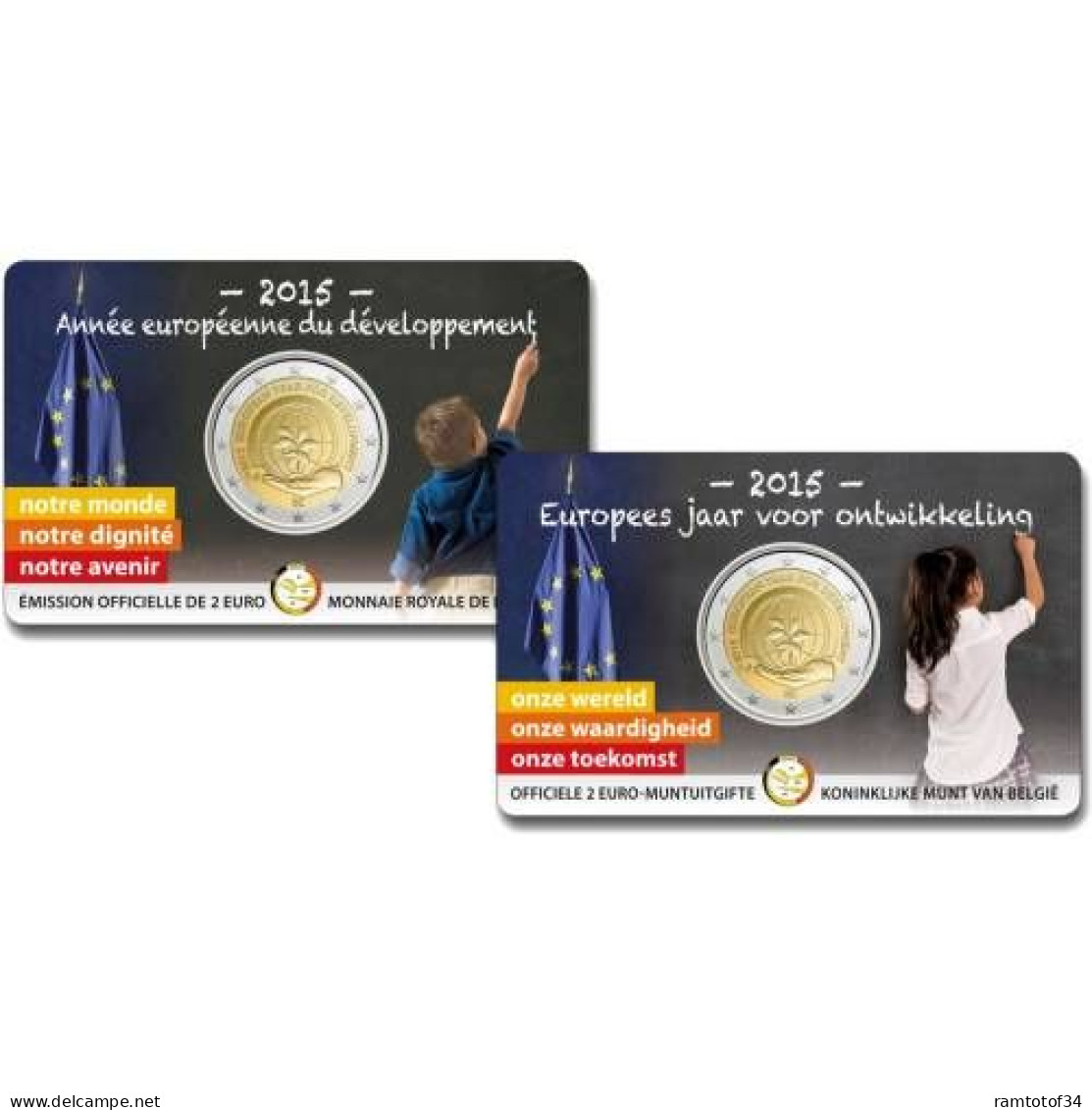 2015 BELGIQUE - 2 Euros Commémorative (coincard) BU - Année Europeenne Du Developpement - Version Flamand - Belgio