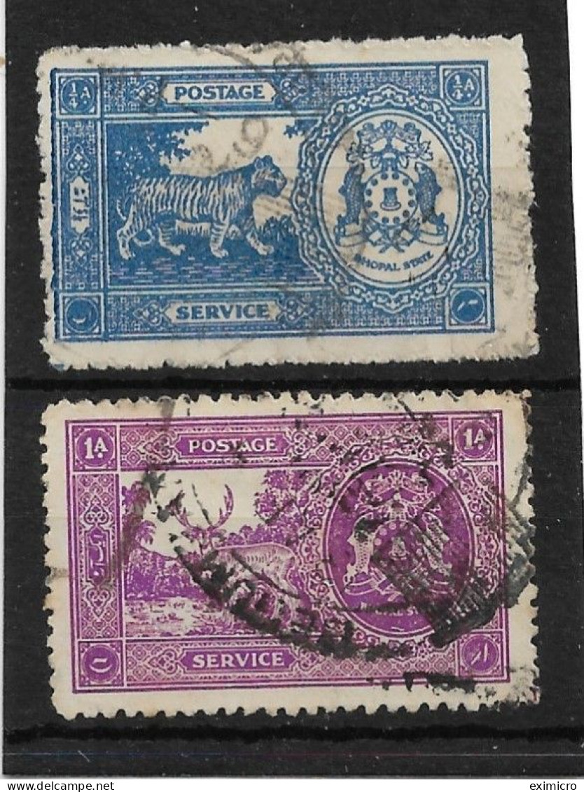 INDIA - BHOPAL 1940 OFFICIALS SET SG O344/O345 FINE USED Cat £7 - Bhopal