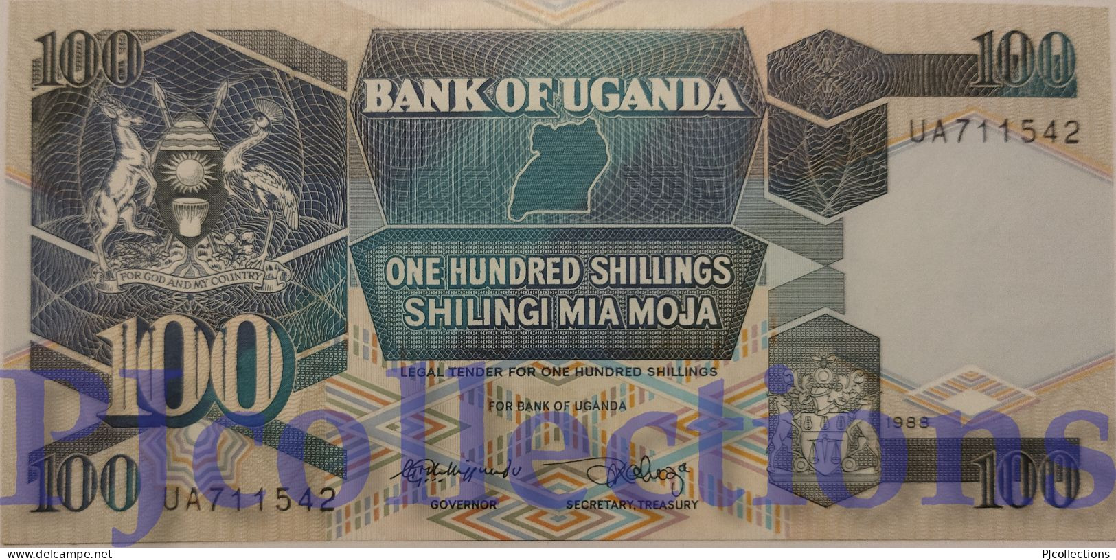 UGANDA 100 SHILLINGS 1988 PICK 31b UNC - Oeganda