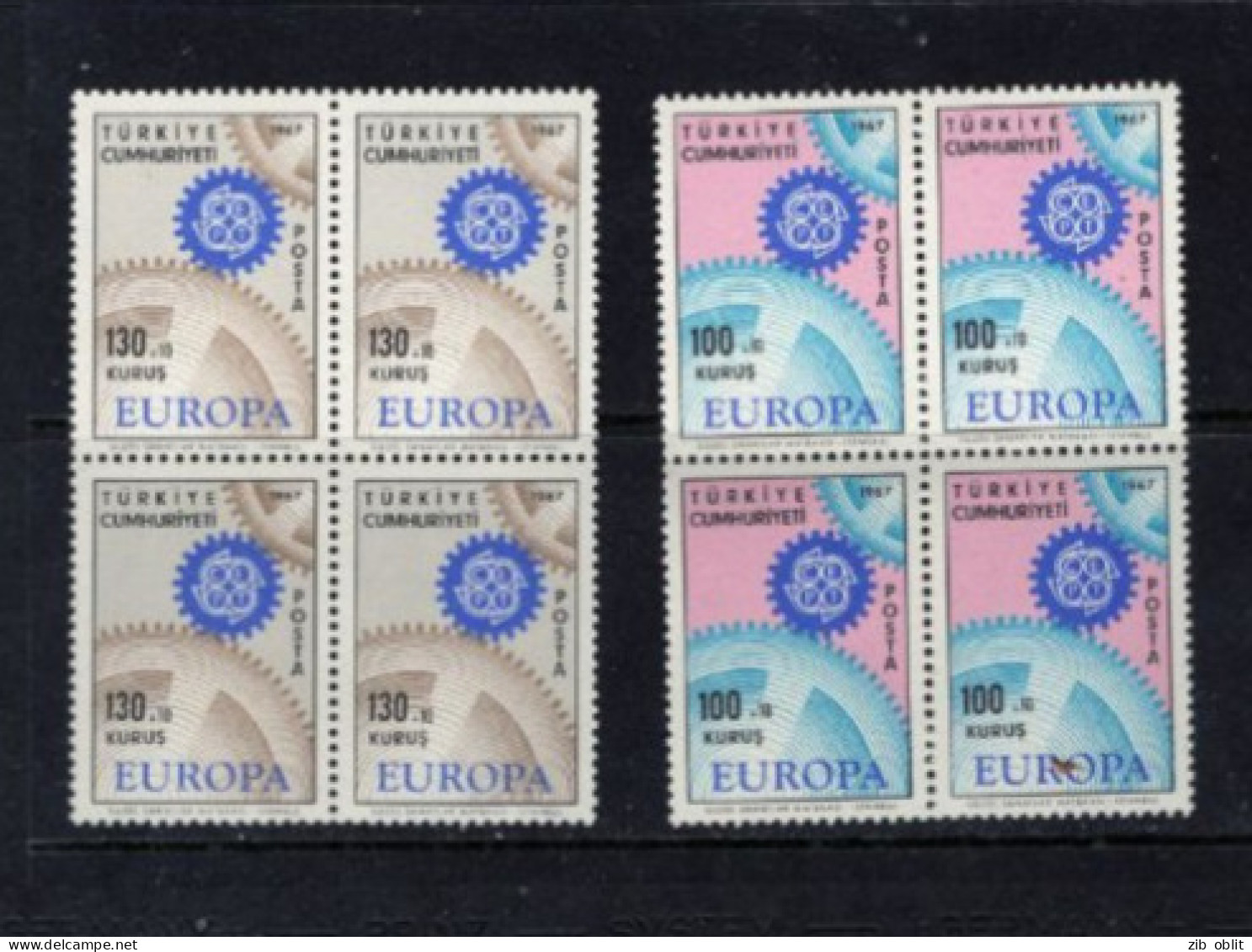 (alm) EUROPA CEPT 1967 BLOCS DE 4 Timbres Xx MNH  TURQUIE - Unused Stamps
