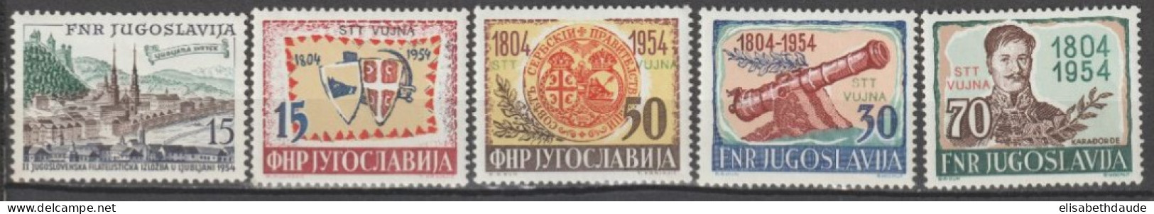YOUGOSLAVIE - 1954 - YVERT N° 655/659 ** MNH - COTE = 90 EUR. - - Neufs