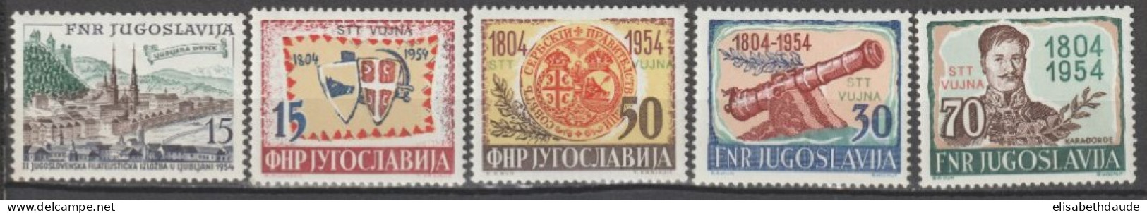 YOUGOSLAVIE - 1954 - YVERT N° 655/659 ** MNH - COTE = 90 EUR. - - Unused Stamps