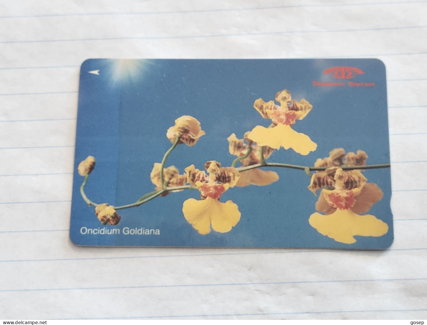 SINGAPORE-(11SIGD-a)-Oncidium Goldiana-(155)(11SIGD-011006)($20)(1/1/1991)-used Card+1card Prepiad Free - Singapore