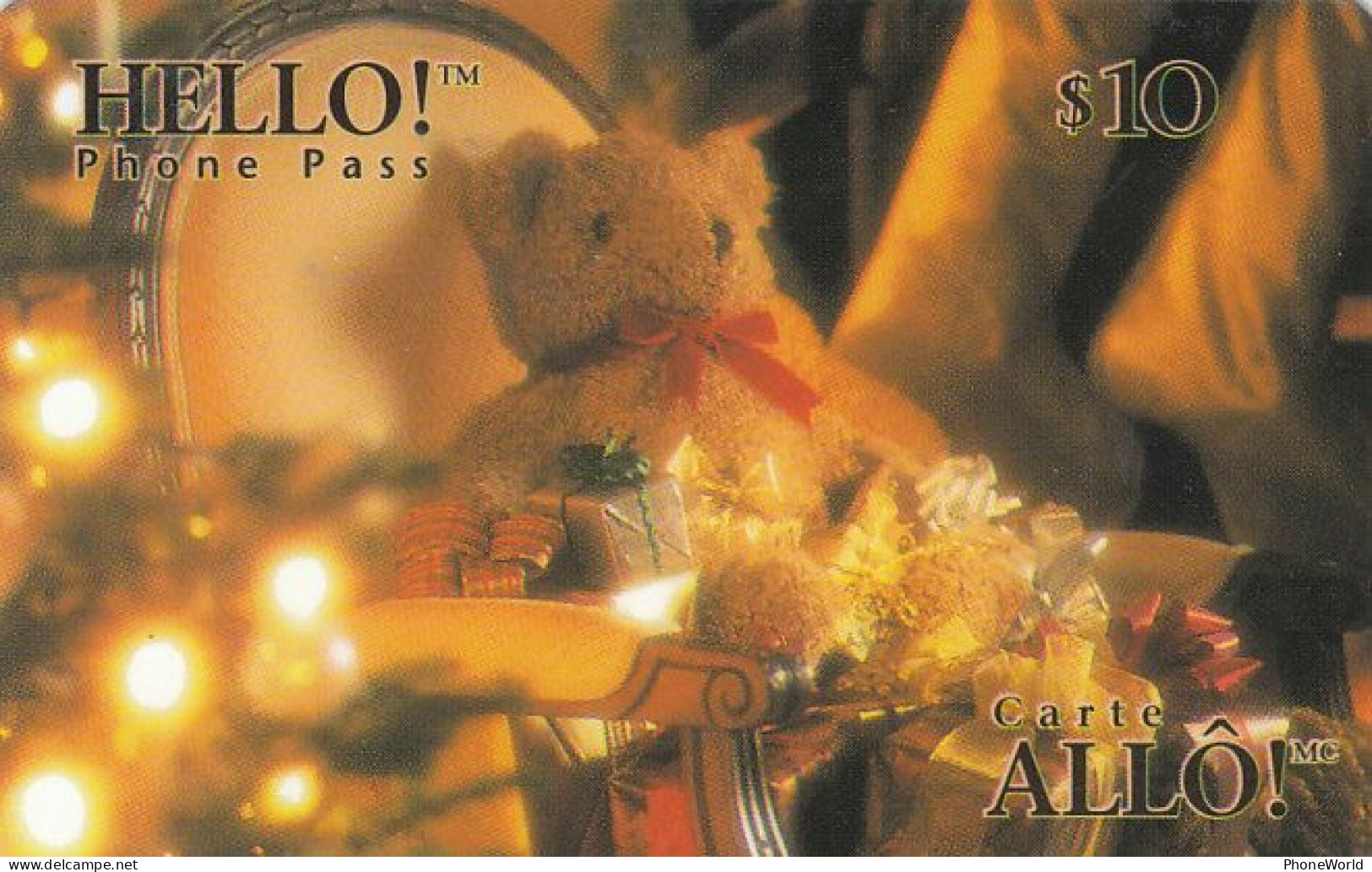 Canada, Hello! Phone Pass, $10 Magnetic, Christmas Bear - Kanada