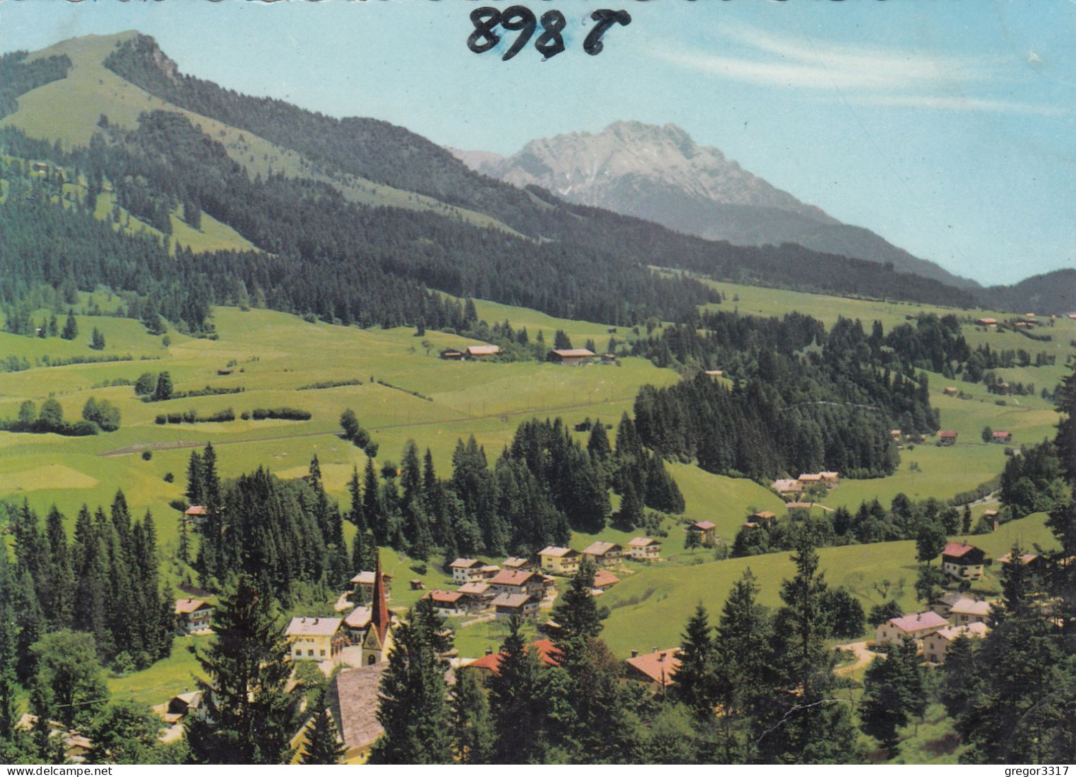 E2019) FIEBERBRUNN Ggen Buchensteinwand U. Leoganger Steinberge  Häuser U. Kirchturm - Fieberbrunn