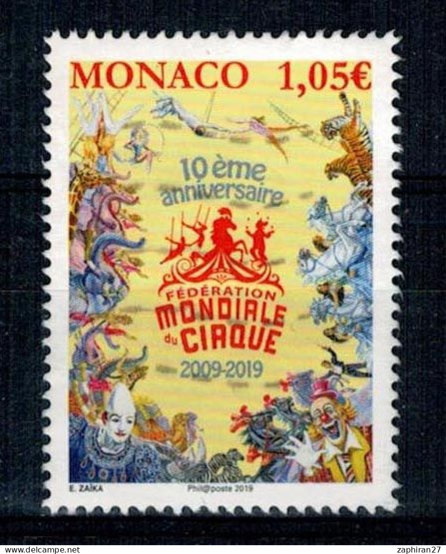 2019 MONACO FEDE MONDIALE DU CIRQUE OBLITERE  #234# - Usati