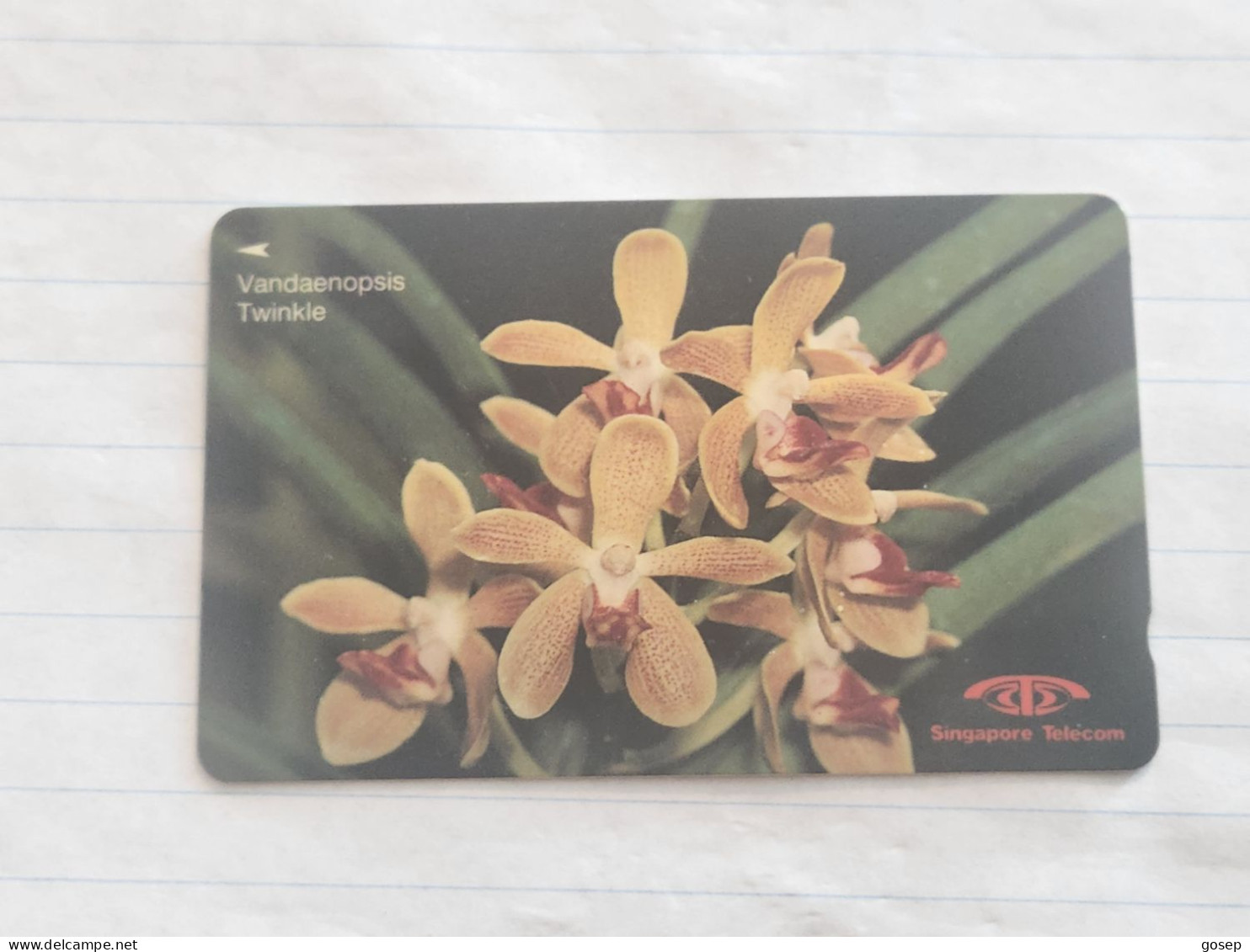 SINGAPORE-(16SIGB-c)-Vandaenopsis Twinkle-(159)(16SIGB-087747)($10)(1/1/1992)-used Card+1card Prepiad Free - Singapore