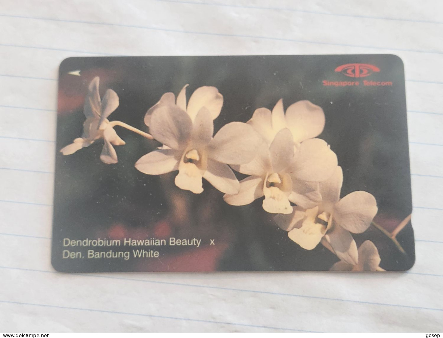 SINGAPORE-(16SIGC-c)-Dendrobium Hawaiian Beauty-(160)(16SIGC-104033)($10)(1/1/1992)-used Card+1card Prepiad Free - Singapore