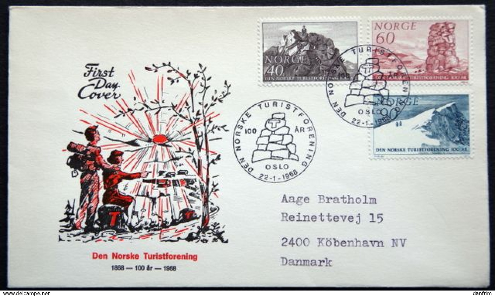 Norway 1968  The Norwegean Tourist Association 100th Anniversary   MiNr.561-63  FDC  (lot 6462 ) - FDC