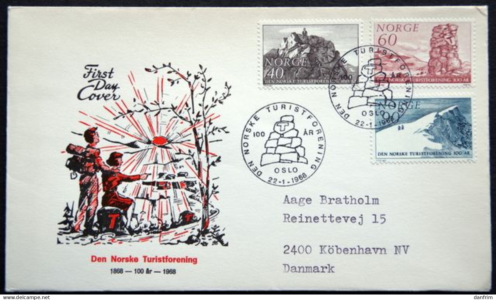 Norway 1968  The Norwegean Tourist Association 100th Anniversary   MiNr.561-63  FDC  (lot 6072) - FDC