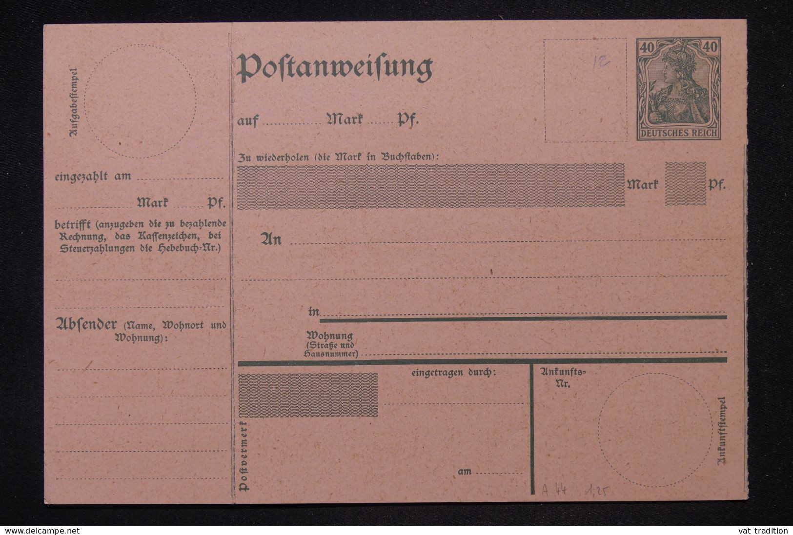 ALLEMAGNE - Entier Postal ( Mandat ) Non Circulé - L 149180 - Sonstige & Ohne Zuordnung