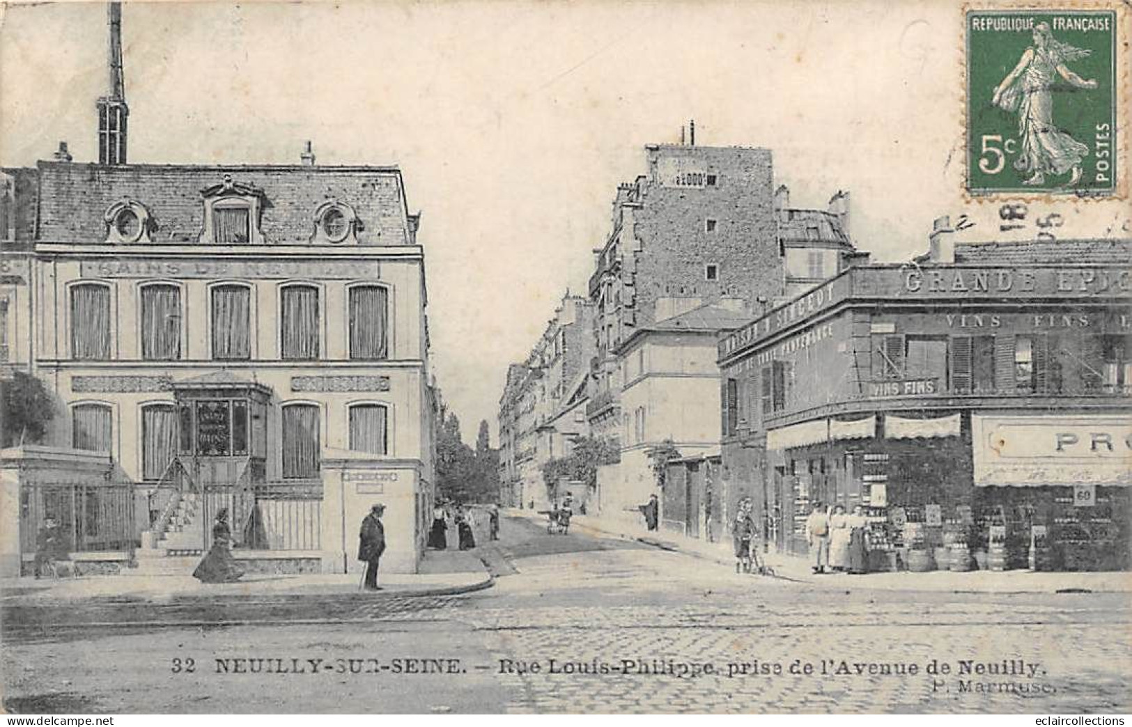 Neuilly Sur Seine        92         Rue Louis Philippe  Prise De L'avenue De Neuilly. Grande Epicerie N° 32 (voir Scan) - Neuilly Sur Seine