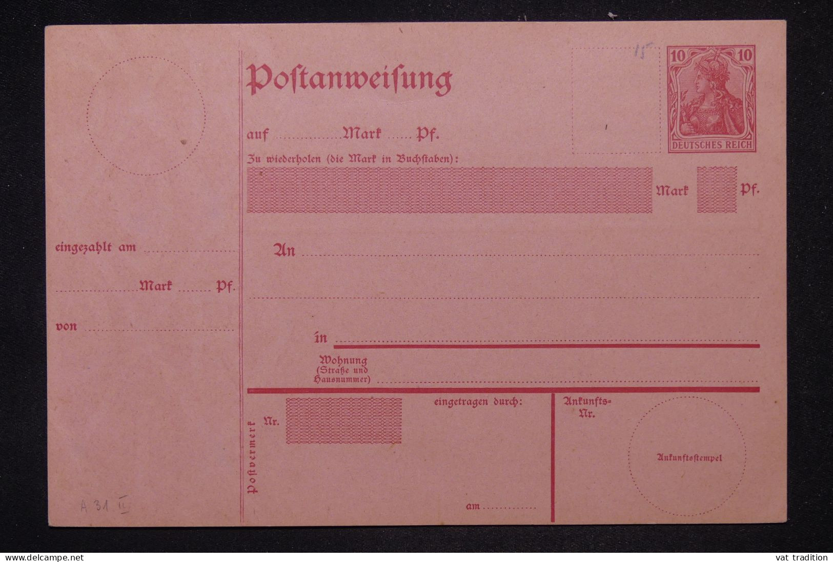 ALLEMAGNE - Entier Postal ( Mandat ) Non Circulé - L 149181 - Autres & Non Classés