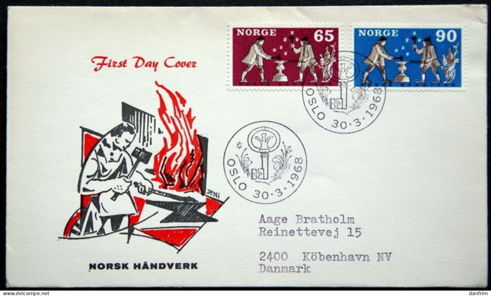 Norway 1968  Norwegean Handicraft  MiNr.564-65  FDC  (lot 6004) - FDC