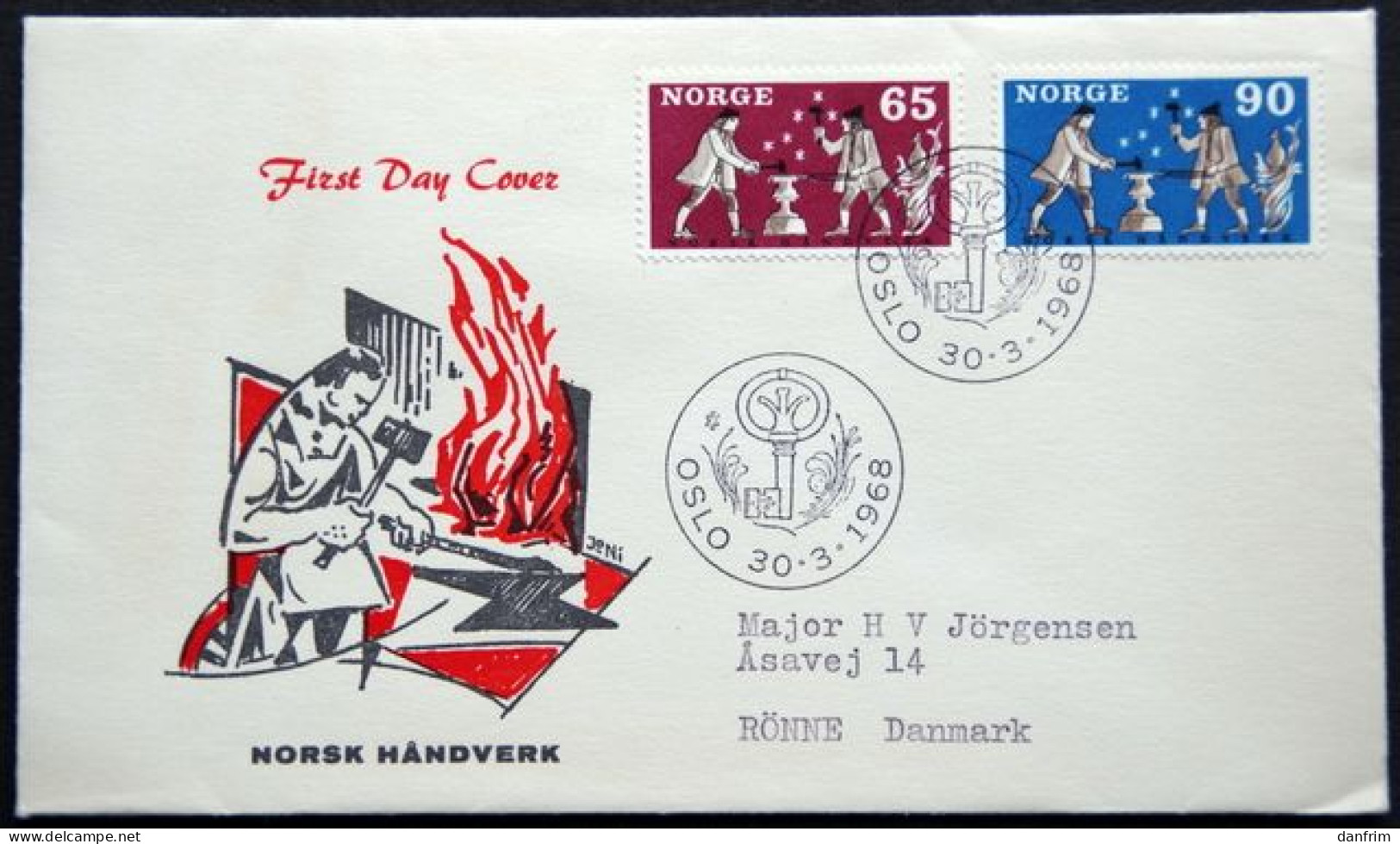 Norway 1968  Norwegean Handicraft  MiNr.564-65  FDC  (lot 6462) - FDC