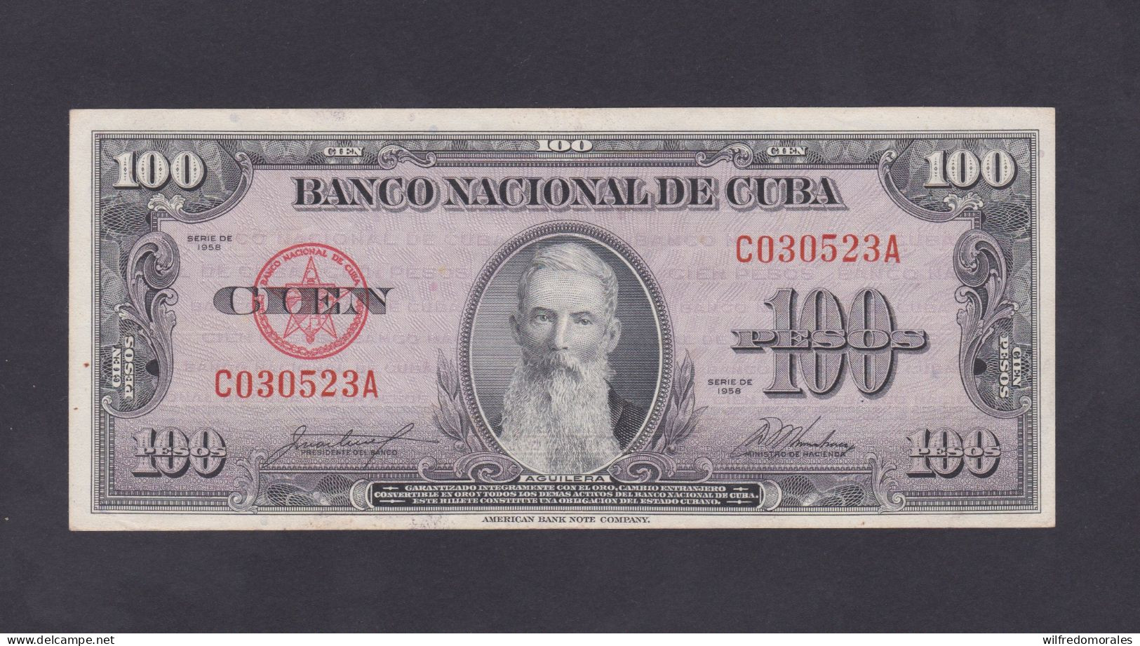 BILLETE CUBA 100 PESOS 1958 EBC/ XF - Cuba