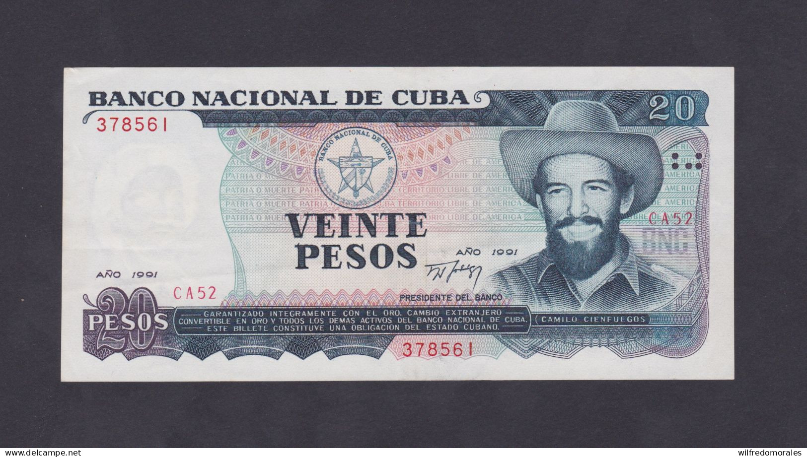 BILLETE CUBA 20 PESOS 1991 SC / UNC - Cuba