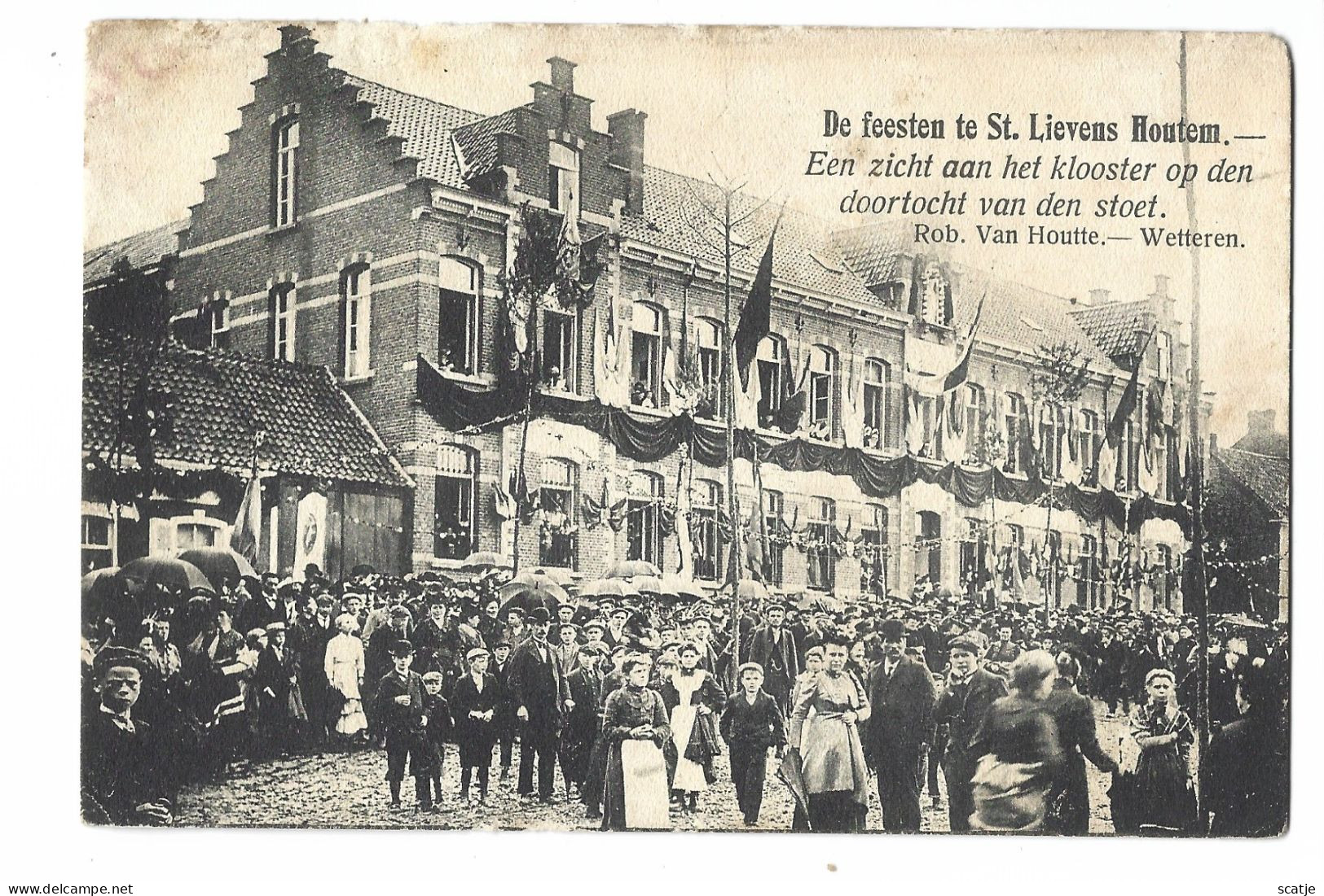 St. Lievens Houtem   -   De FEESTEN Van...    -    Doortocht Van Den Stoet   -   1919   Naar   Audenaerde  -  Wetteren - Sint-Lievens-Houtem