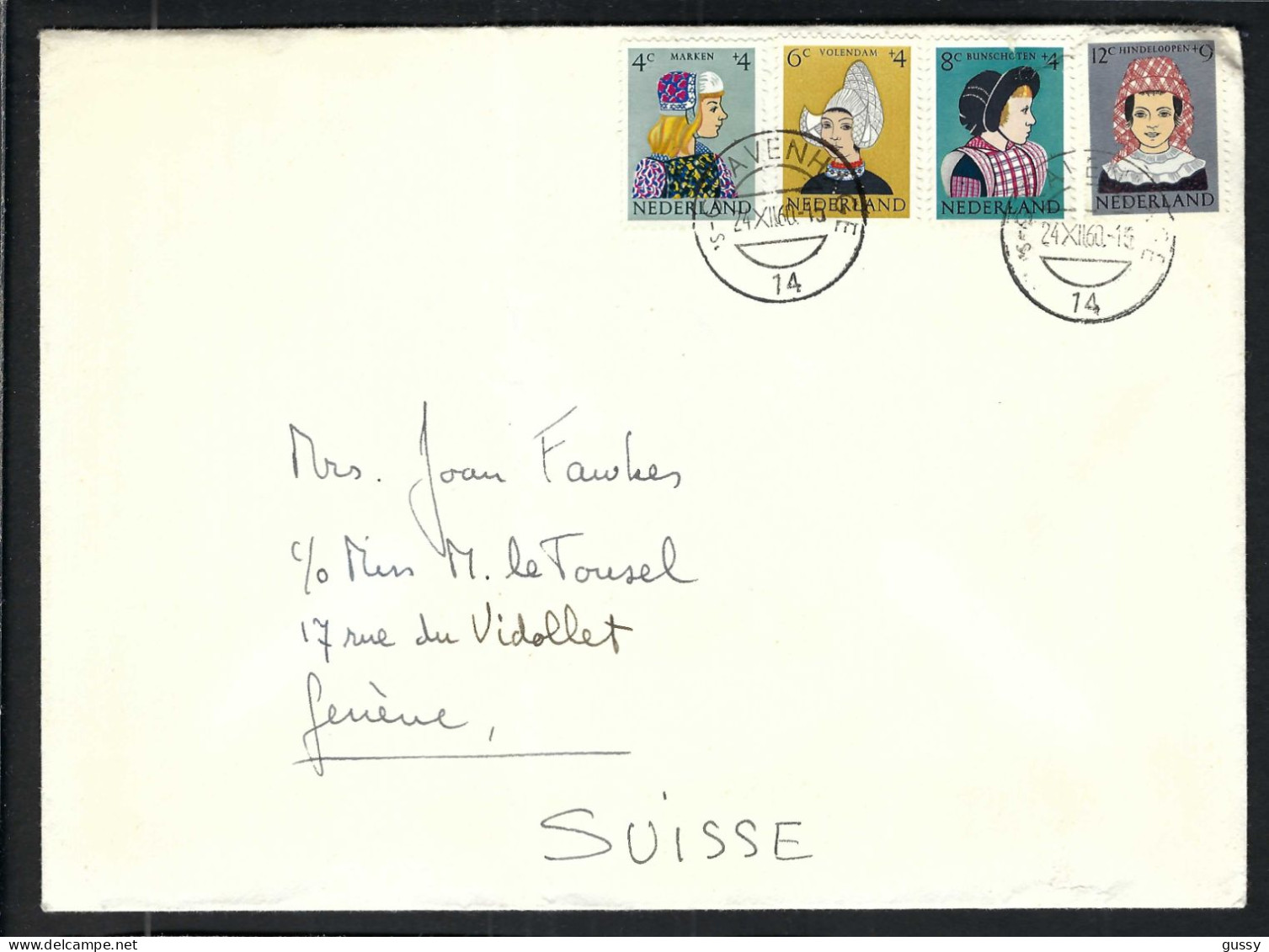 PAYS BAS 1960: LSC  De La Haye Pour Genève (Suisse) - Storia Postale