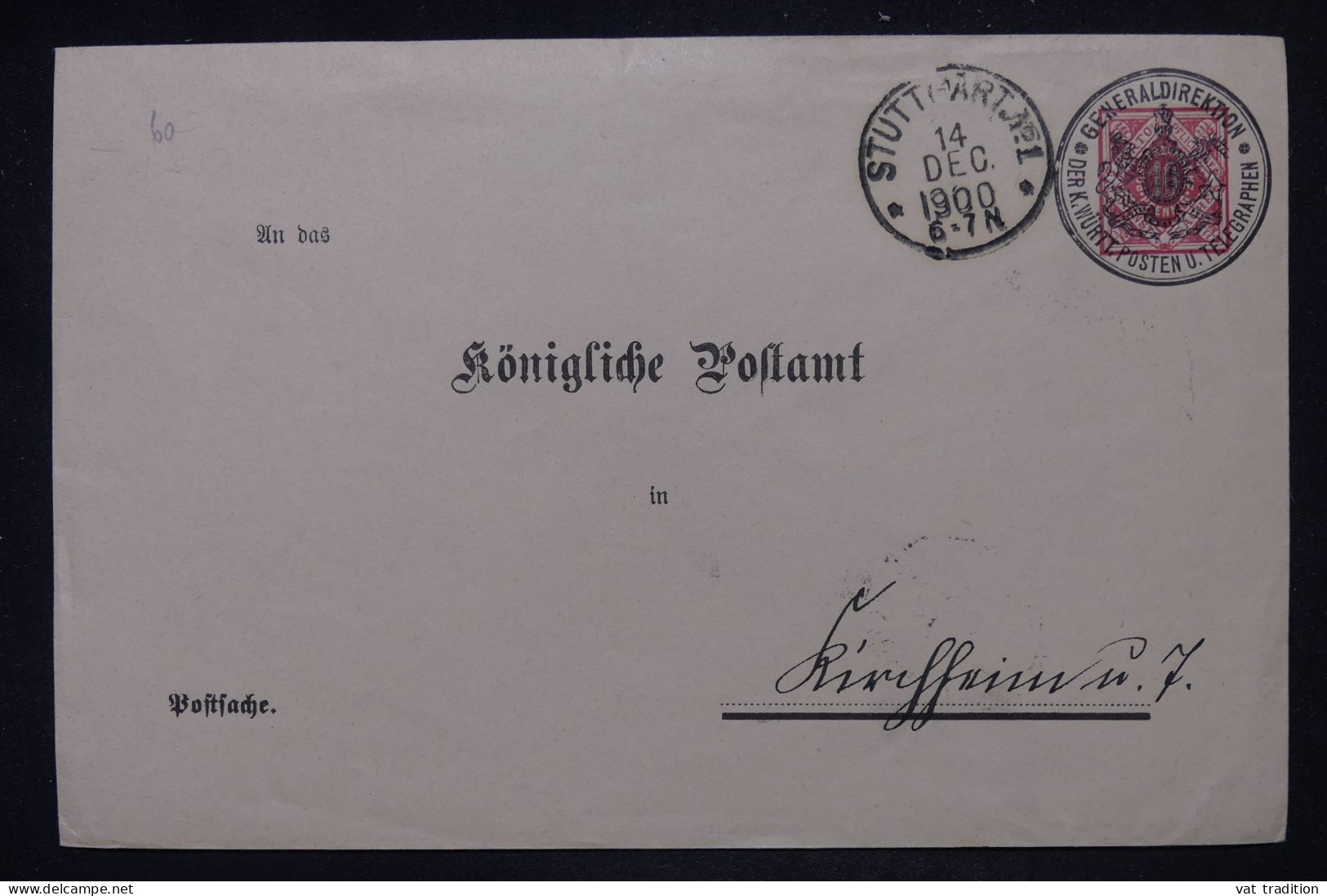 ALLEMAGNE - Entier Postal De Stuttgart Pour Kirchheim En 1900 - L 149192 - Enveloppes