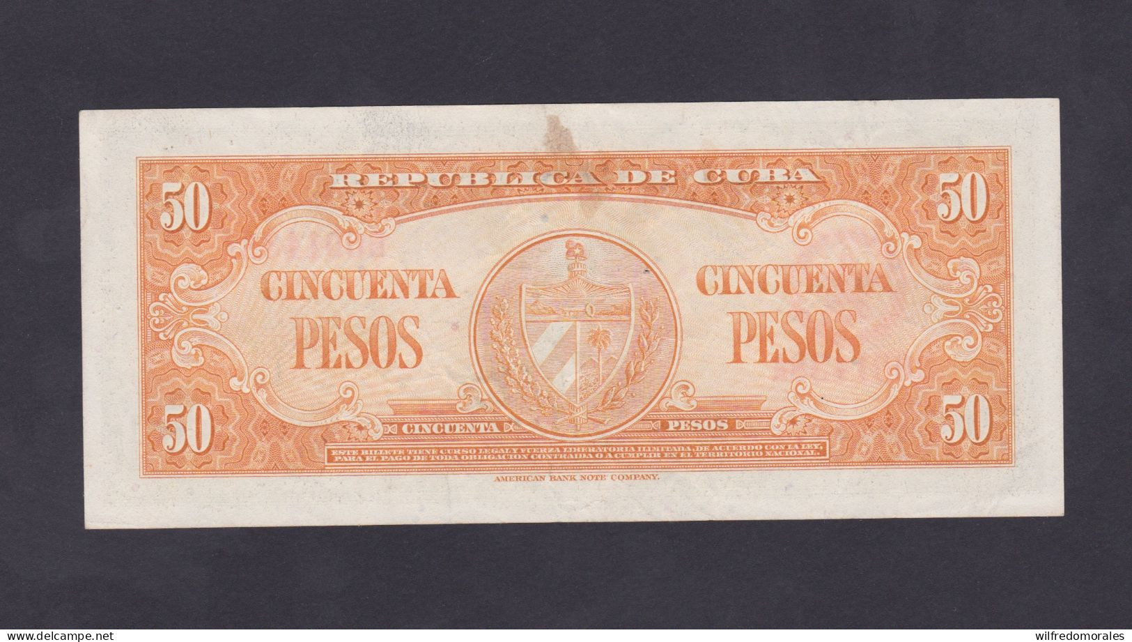 CUBA 50 PESOS 1958 SC/AU - Kuba