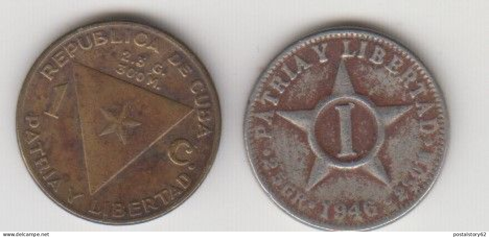 Cuba, 1 Centavo 1946 + 1 Centavo 1953 - Cuba