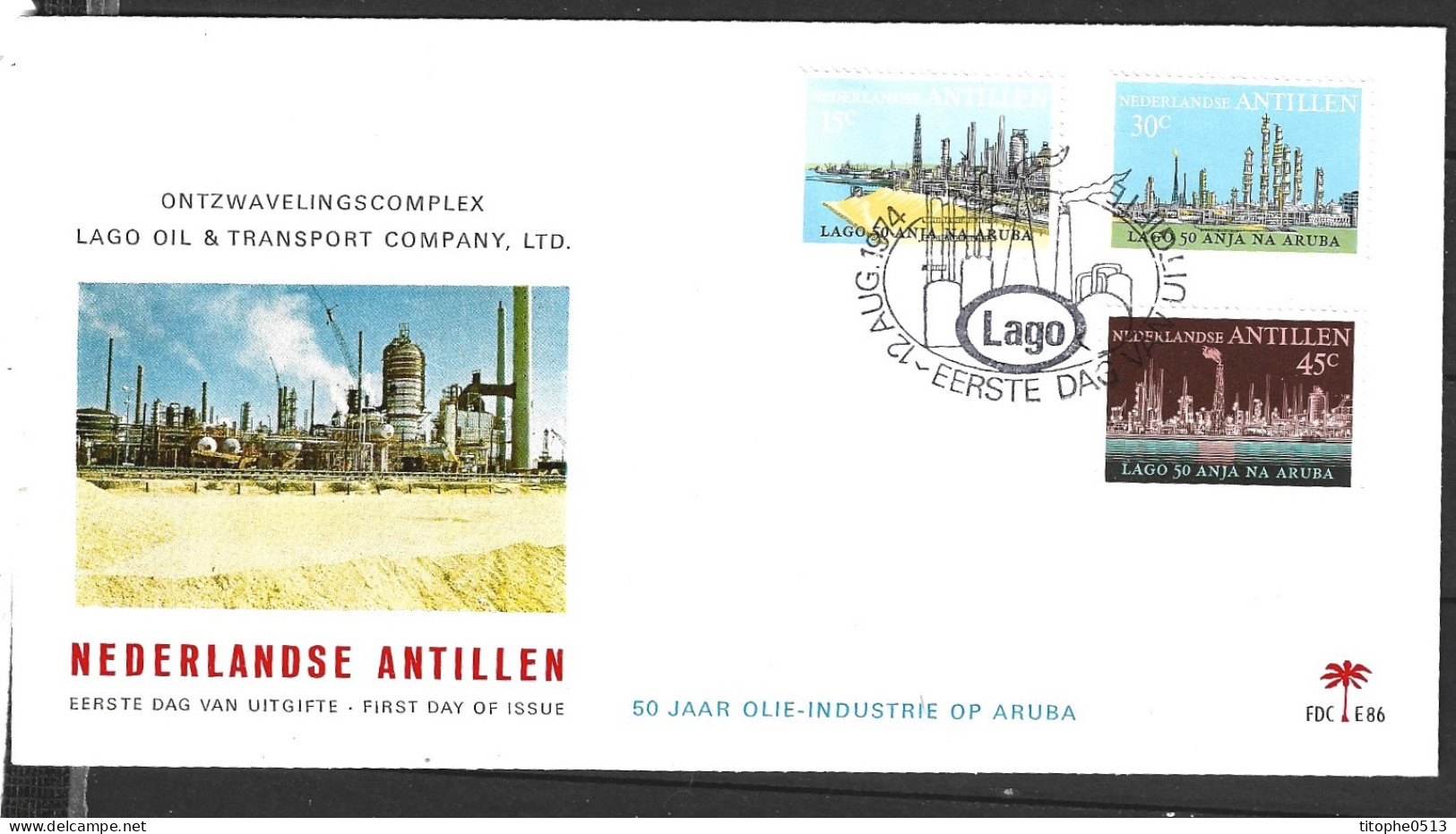 ANTILLES NEERLANDAISES. N°472-4 De 1974 Sur Enveloppe 1er Jour (FDC). Industrie Du Pétrole. - Petrolio