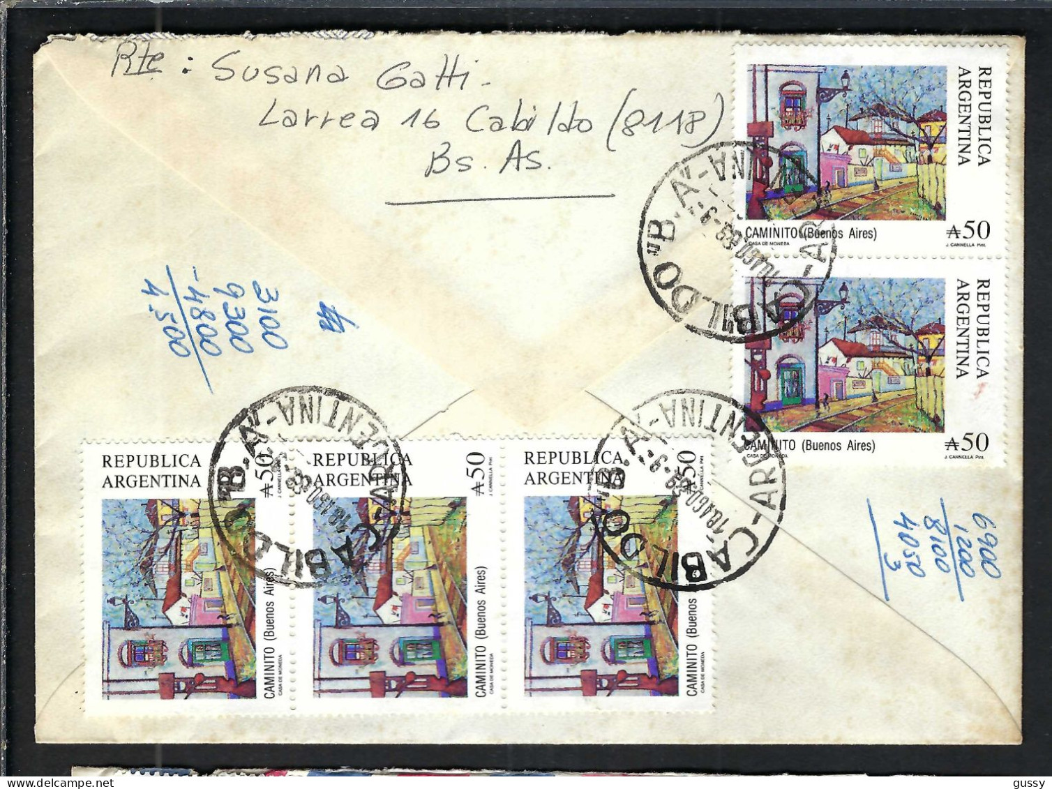 ARGENTINE Ca.1989: LSC Rec. De CABILDO Pour BUENOS AIRES - Storia Postale
