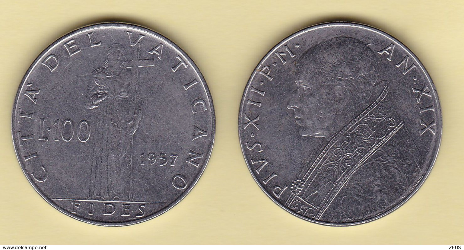 100 Lire 1957 VATICANO PIO XII - Vatican