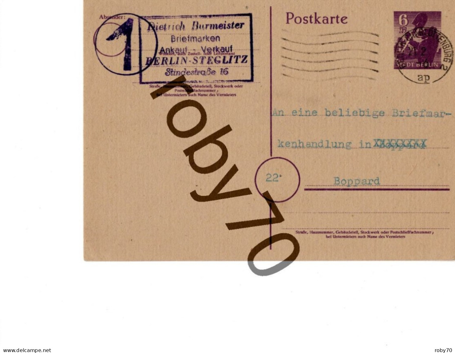 GERMANIA  - DEUTSHLAND  -  INTERO POSTALE - POSTKARTE - VIAGGIATA  1946 - Briefe U. Dokumente