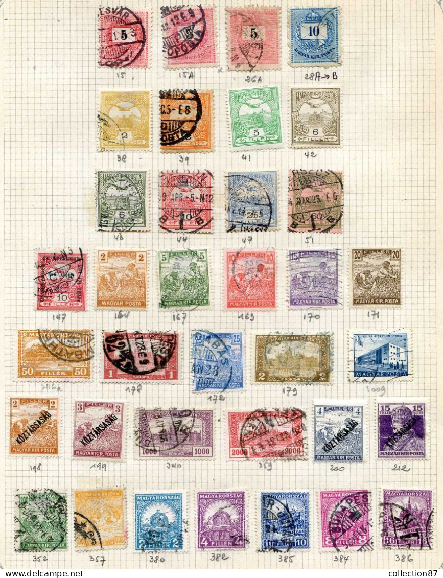 Réf 79 < HONGRIE < 128 Valeurs * + Ø Used  MH * < Scan N° Yvert - Magyar Posta - Collections