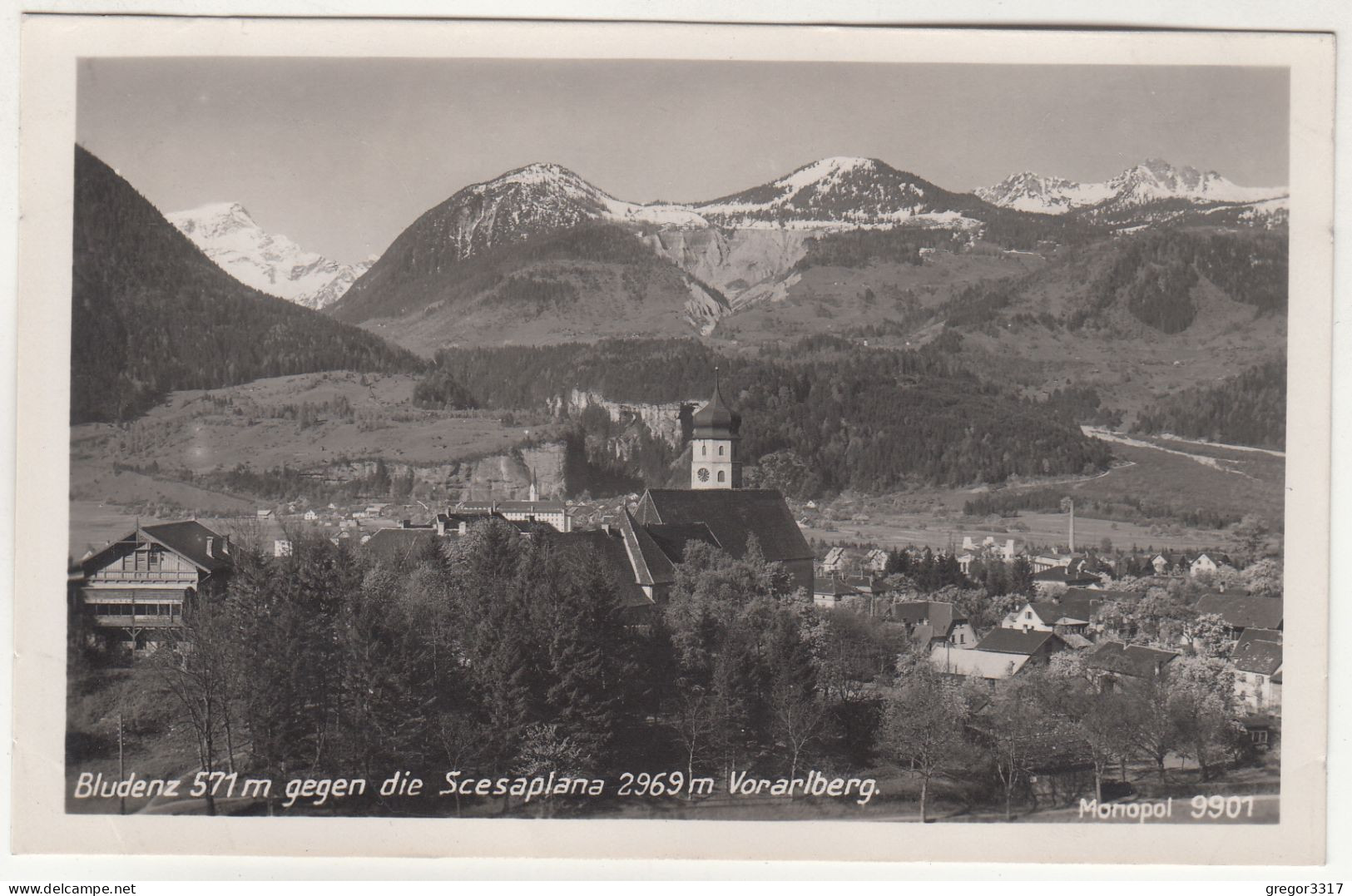 E2073)  BLUDENZ Gegen Die Scesaplana 2969m  - Vorarlberg - Alte FOTO AK - Bludenz